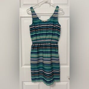 LOFT Multicolor Striped Mini Dress